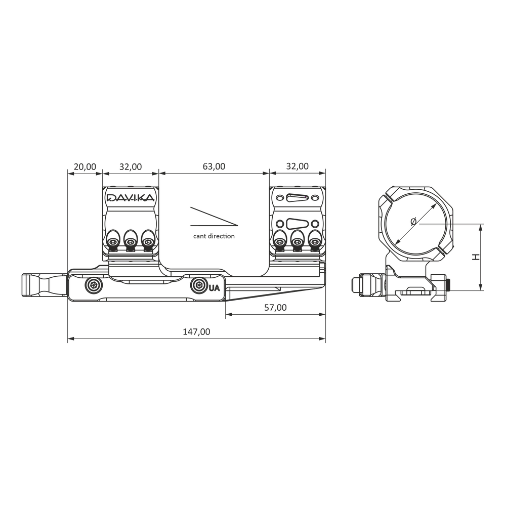 30mm sihikukinnitus konsool | Picatinny QD Ergo alus
