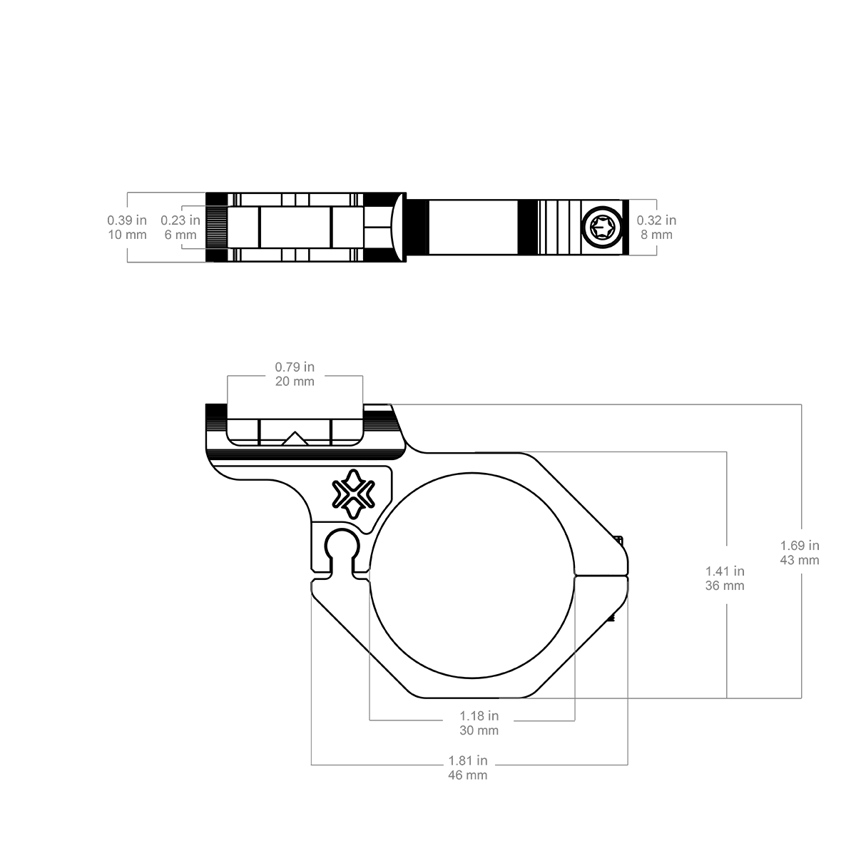 30 mm nihkega mullinivoo optiline sihik jaoks