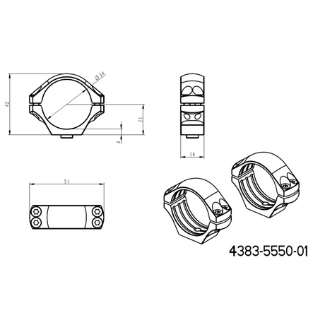 34mm scope rings | two-piece Picatinny QD Ergo base JK-N
