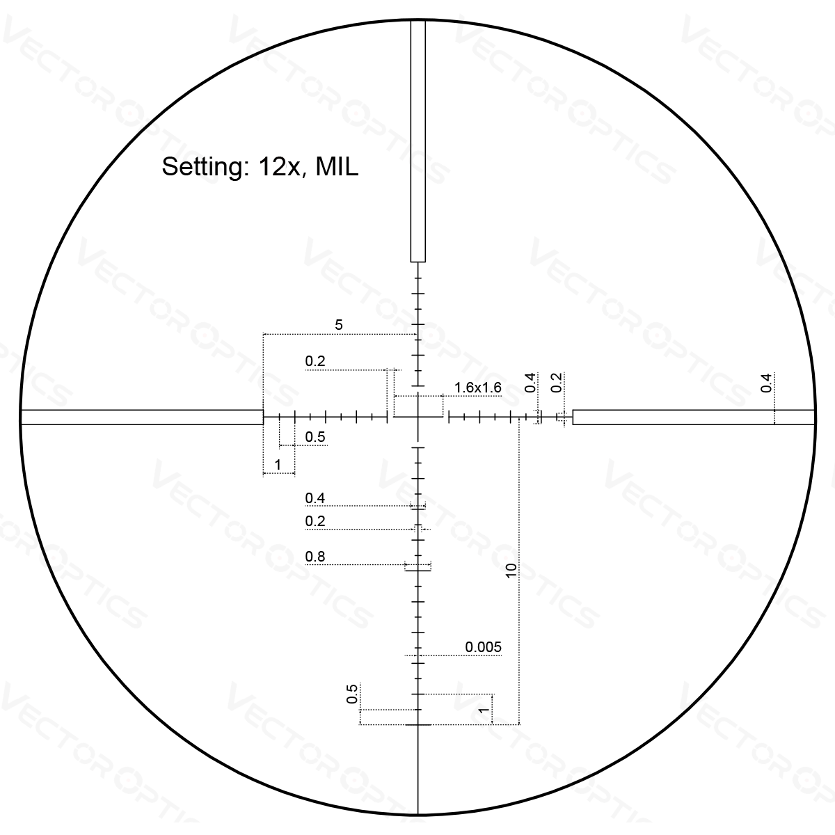 Vector Optics Veyron 3-12x44 SFP kompaktne püssi sihik