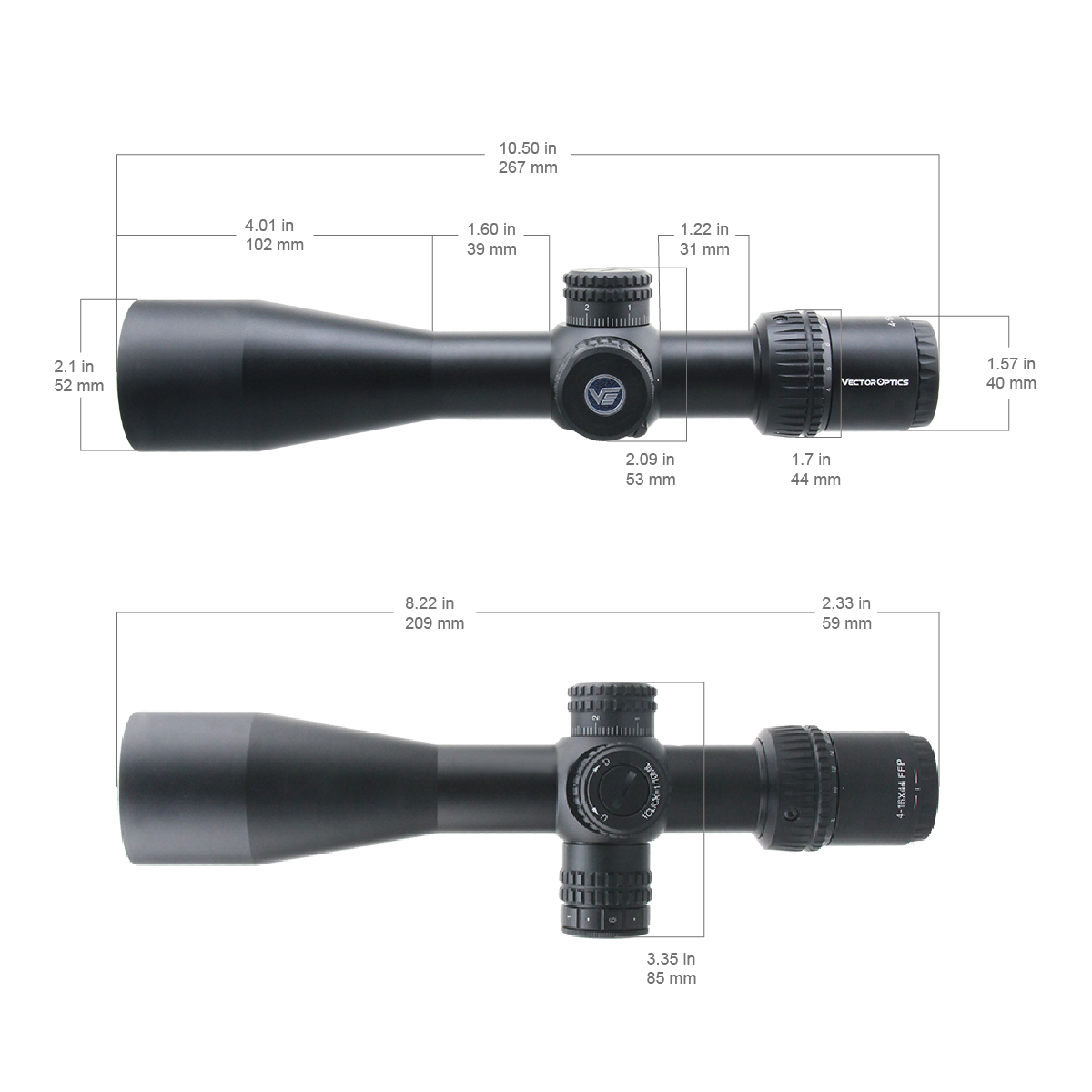 Vector Optics Veyron 4-16x44 IR First Focal Plane valgustatud riflescope