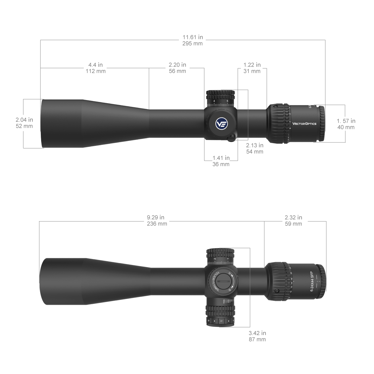 Vector Optics Veyron 6-24x44IR SFP kompaktne püssi sihik