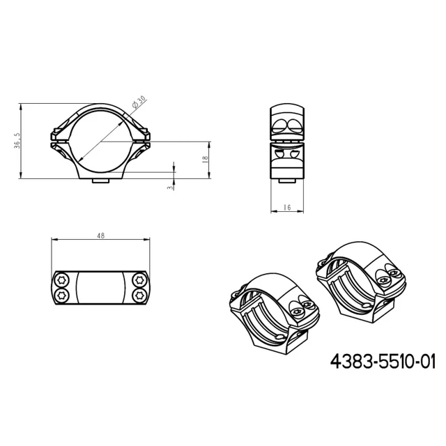 30 mm optikakinnitus | pikk Picatinny QD taktikaline alus