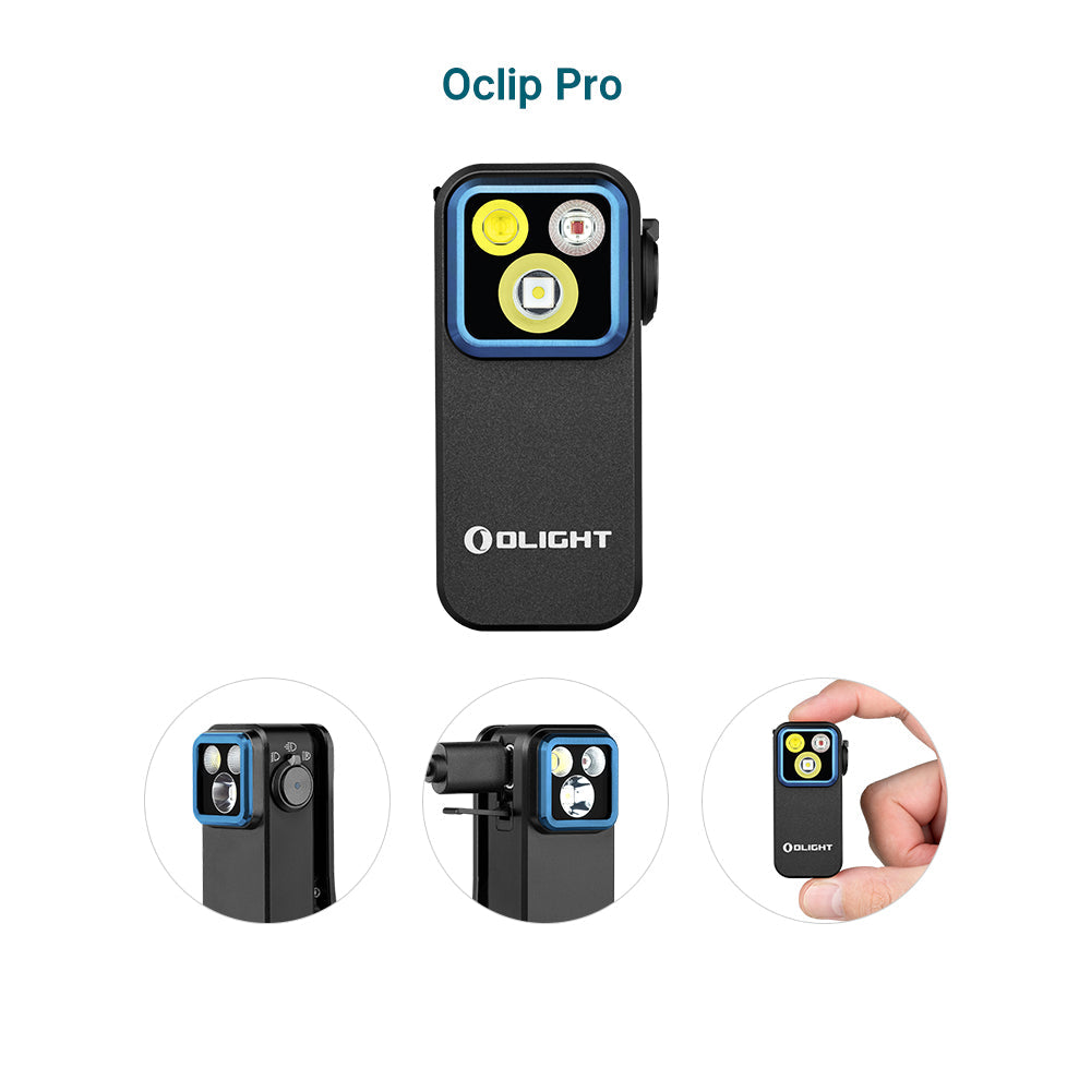 Olight Oclip Pro | multifunktsionaalne klambriga taskulamp | 500 lm - Black