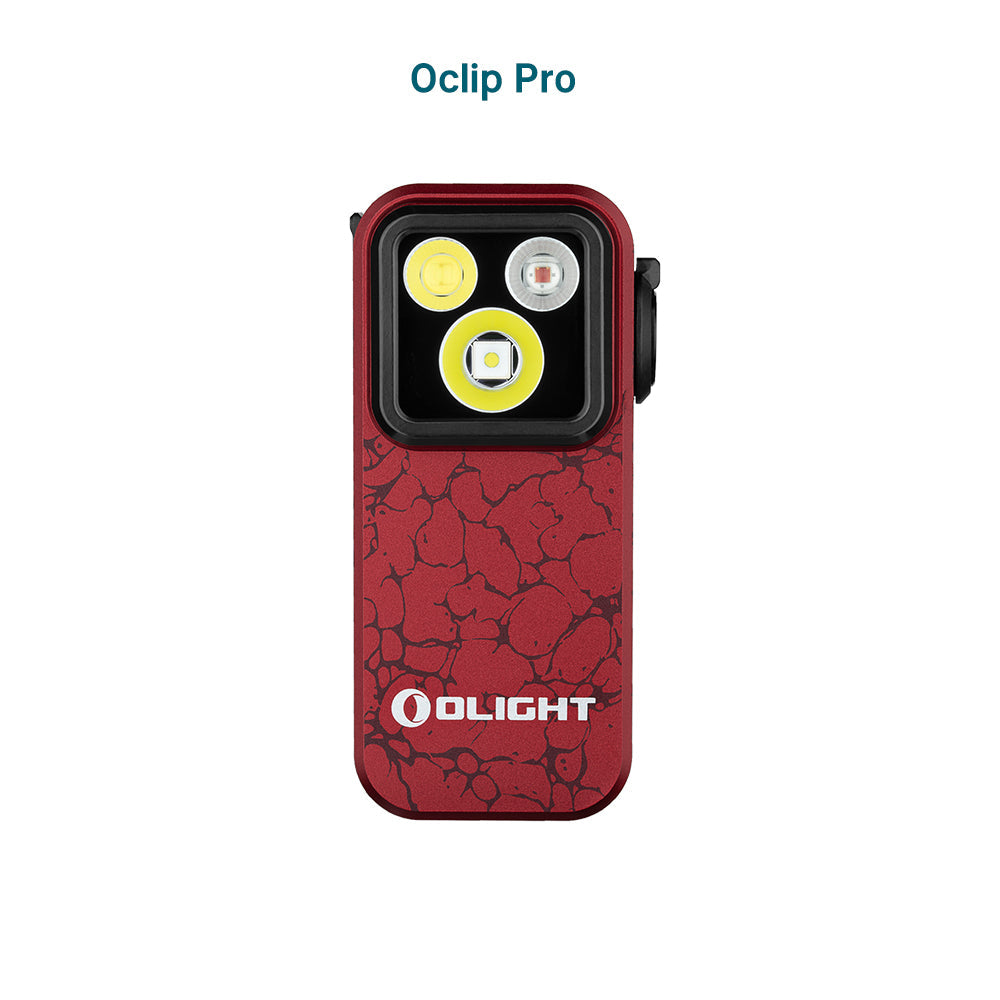Olight Oclip Pro | multifunktsionaalne klambriga taskulamp | 500 lm - Molten Lava