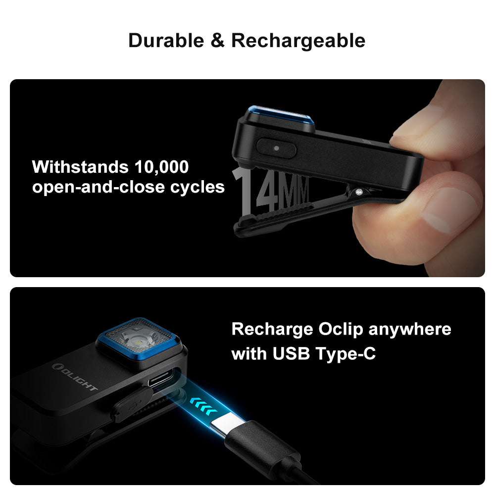Olight Oclip | laetav EDC klambrivalgusti | 300 lm - Must