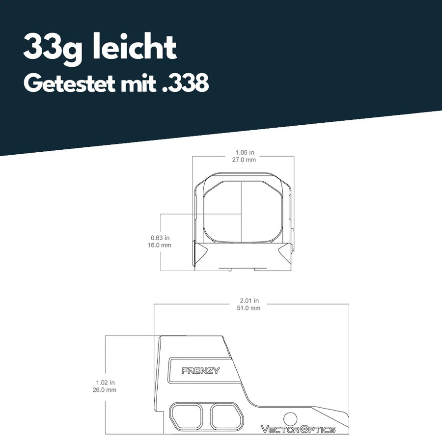 Vector Optics Frenzy 1x16x21 Glock MOS jaoks 