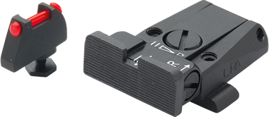 Glock [G17, G19, G26 & other] adjustable sight set | with fiber optics type A