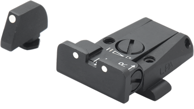 Glock [G17, G19, G26 & other] adjustable sight set | with white dots