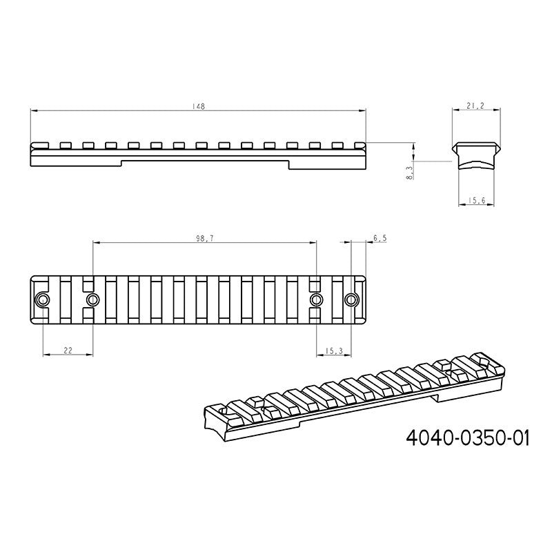 Howa 1500S picatinny siini 