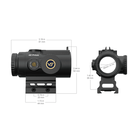 Vector Optics Paragon 4x24 ülikompaktne prismaga vintpüssi sihik