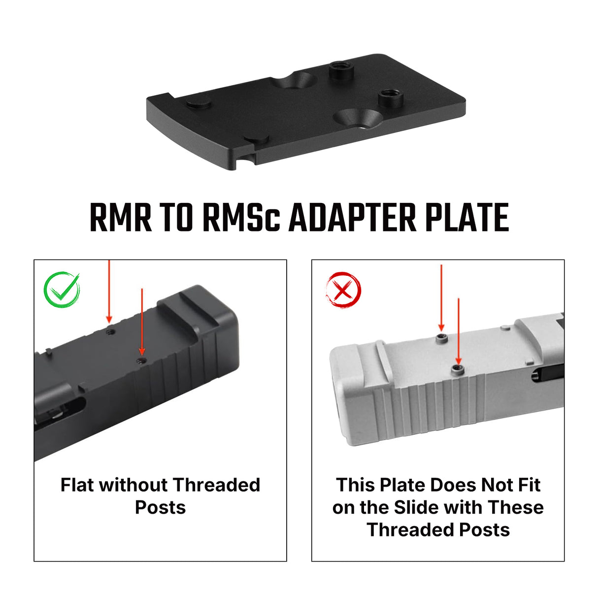 Footprint adapter | from Trijicon RMR to Shield RMSc & K-series footprint