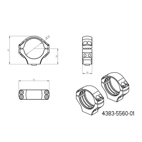 34mm optikakinnitus | pikk Picatinny QD Ergo alus 