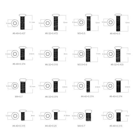 Vector Optics kruvide komplekt