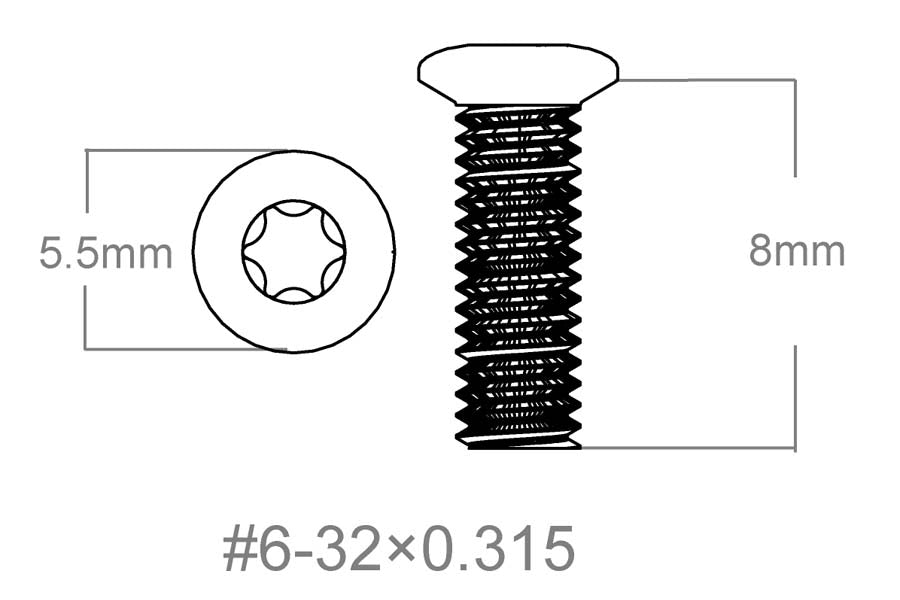 Kruvikomplekt 3 tk | 6-32x0.315" [T10] 