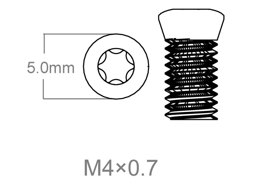 Kruvikomplekt 3tk | M4x0.7 [T10] 8 mm 