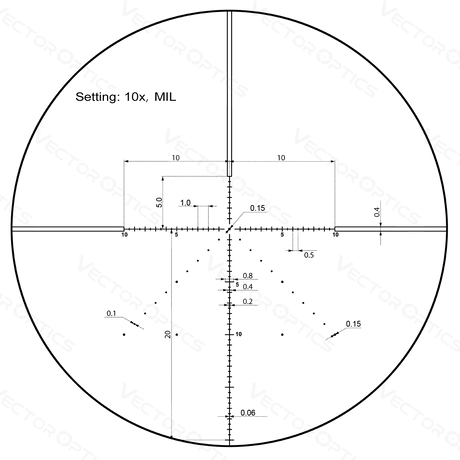 Vector Optics Veyron 10x44 SFP kompaktne püssi sihik