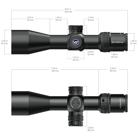 Vector Optics Veyron 3-12x44IR SFP kompaktne püssi sihik