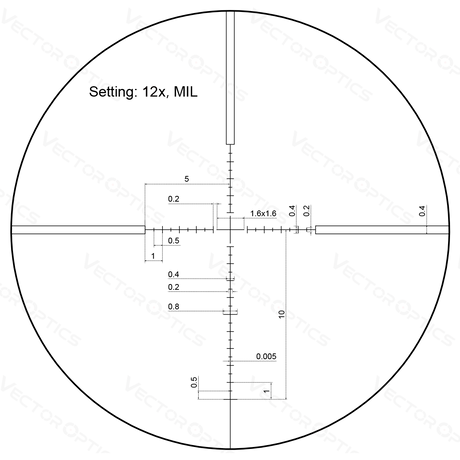 Vector Optics Veyron 3-12x44 SFP kompaktne püssi sihik