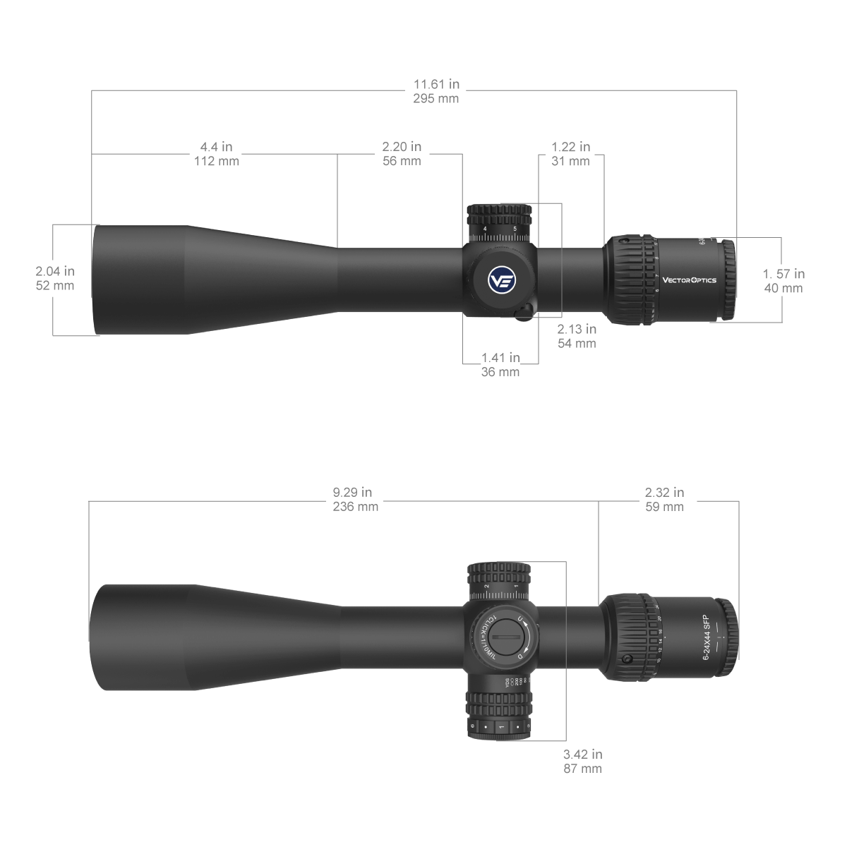 Vector Optics Veyron 6-24x44IR SFP kompaktne optiline sihik 