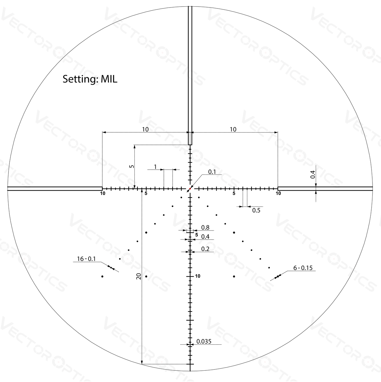 Vector Optics Veyron 4-16x44 IR Esimese fookustasandi valgustatud optiline sihik 