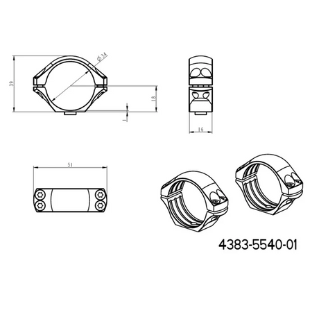 34mm optikakinnitus | pikk Picatinny QD taktikaline alus 