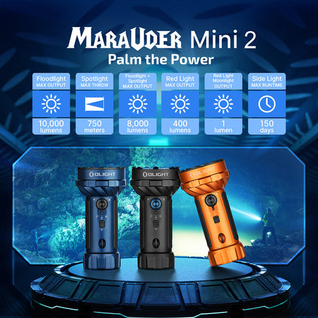 Olight Marauder 2 Mini | võimas laetav taskulamp | 10.000 lm