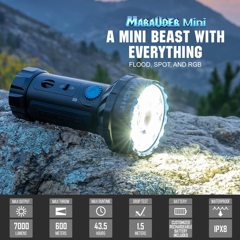 Olight Marauder Mini | mitmevärviline laetav taskulamp | 7.000 lm