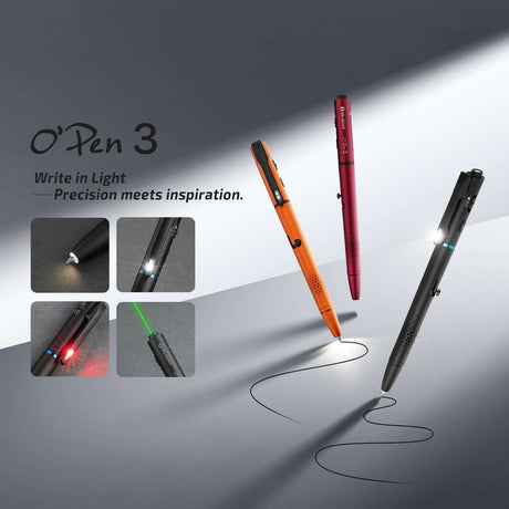 Olight O’Pen 3 | multifunktsionaalne penlight | 120 lm + roheline laser - Must