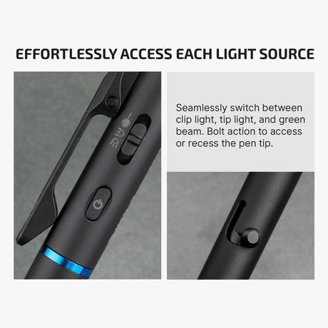 Olight O’Pen 3 | multifunktsionaalne penlight | 120 lm + roheline laser - Must