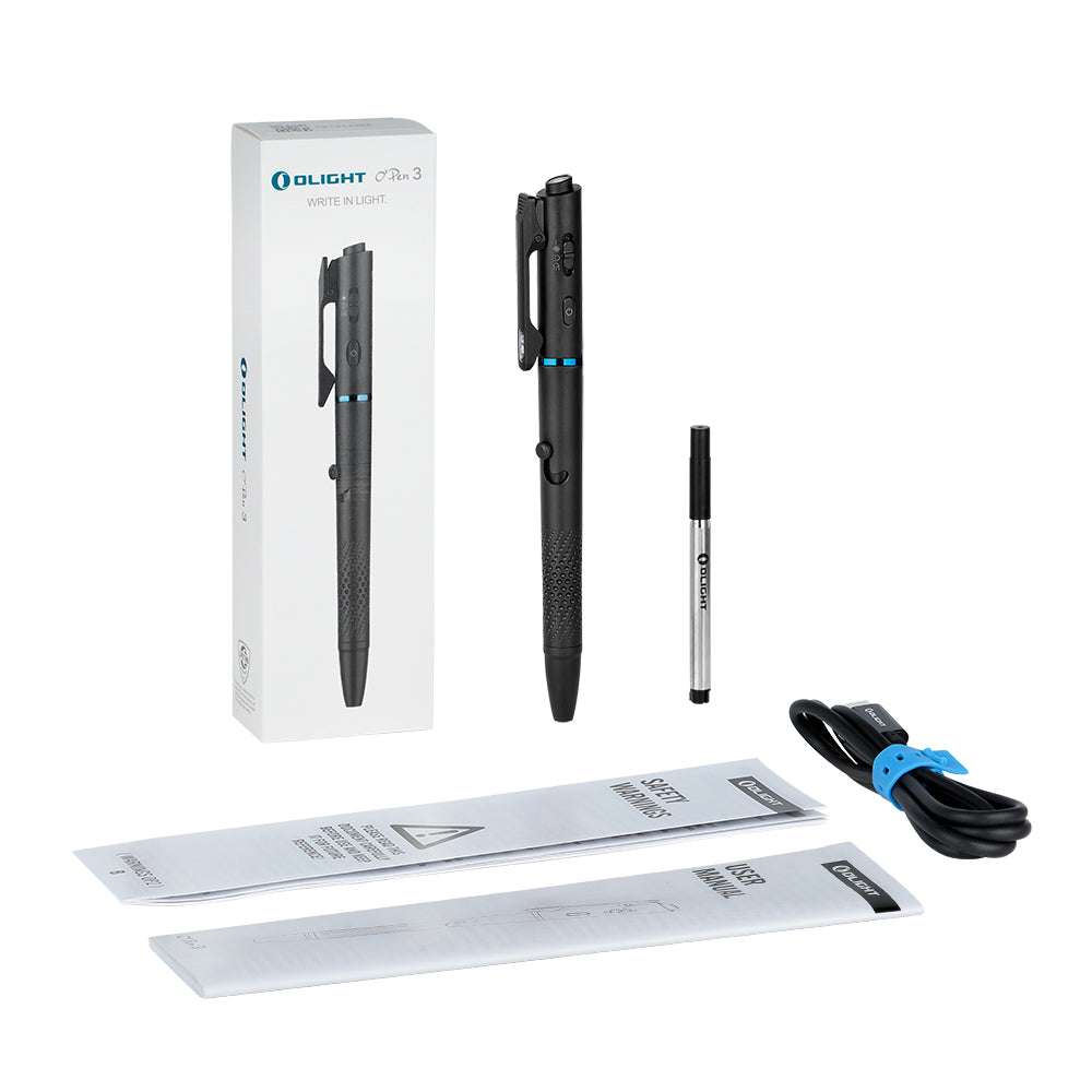 Olight O’Pen 3 | multifunktsionaalne penlight | 120 lm + roheline laser - Must
