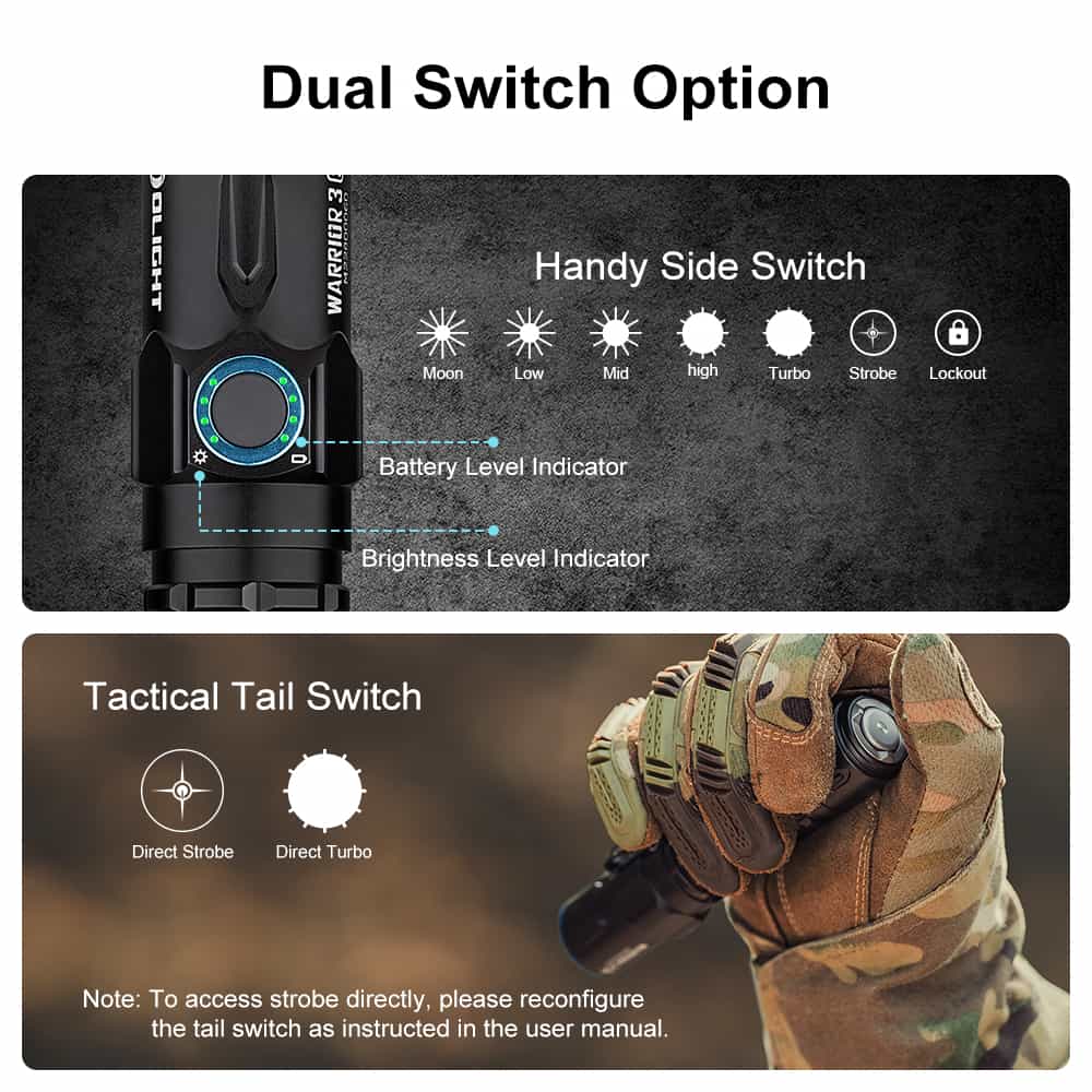 Olight Warrior 3S | taktikaline taskulamp | 2.300 lm