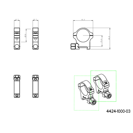 30mm optikakinnitus | Picatinny alus kruvimutriga 